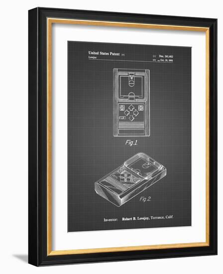 PP950-Black Grid Mattel Electronic Basketball Game Patent Poster-Cole Borders-Framed Giclee Print