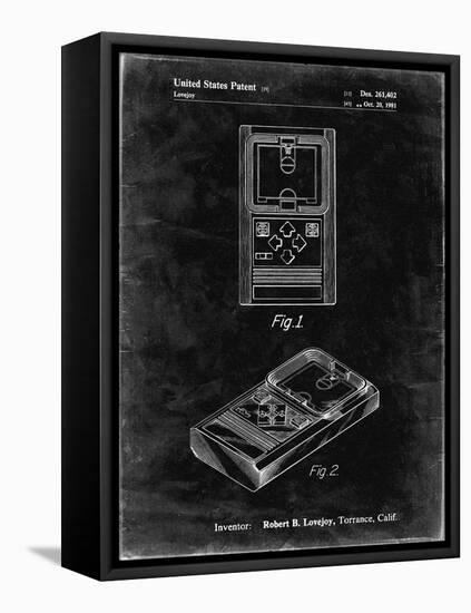 PP950-Black Grunge Mattel Electronic Basketball Game Patent Poster-Cole Borders-Framed Premier Image Canvas