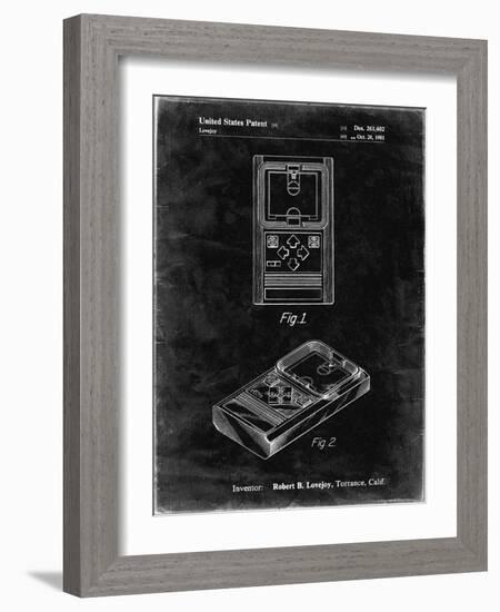 PP950-Black Grunge Mattel Electronic Basketball Game Patent Poster-Cole Borders-Framed Giclee Print