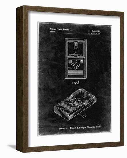 PP950-Black Grunge Mattel Electronic Basketball Game Patent Poster-Cole Borders-Framed Giclee Print