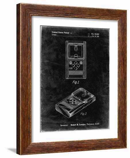 PP950-Black Grunge Mattel Electronic Basketball Game Patent Poster-Cole Borders-Framed Giclee Print