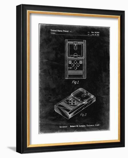 PP950-Black Grunge Mattel Electronic Basketball Game Patent Poster-Cole Borders-Framed Giclee Print