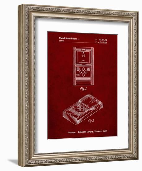 PP950-Burgundy Mattel Electronic Basketball Game Patent Poster-Cole Borders-Framed Giclee Print