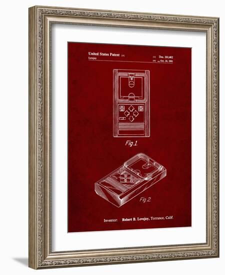 PP950-Burgundy Mattel Electronic Basketball Game Patent Poster-Cole Borders-Framed Giclee Print