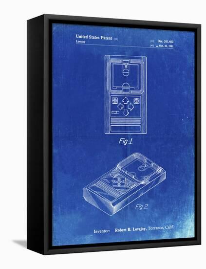 PP950-Faded Blueprint Mattel Electronic Basketball Game Patent Poster-Cole Borders-Framed Premier Image Canvas