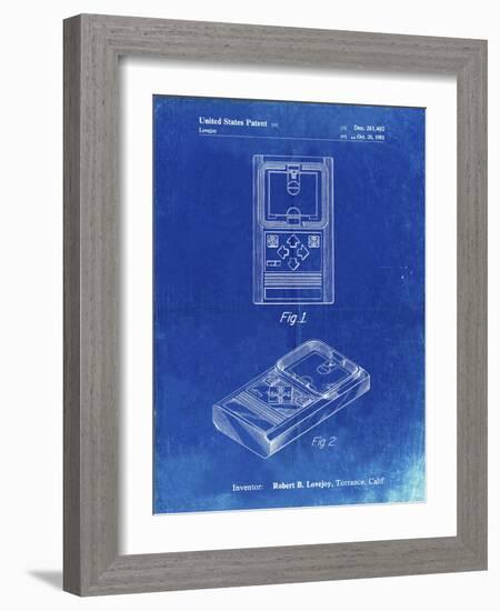 PP950-Faded Blueprint Mattel Electronic Basketball Game Patent Poster-Cole Borders-Framed Giclee Print