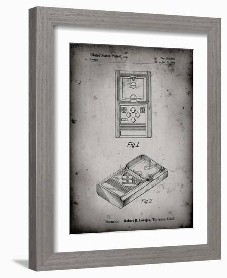 PP950-Faded Grey Mattel Electronic Basketball Game Patent Poster-Cole Borders-Framed Giclee Print