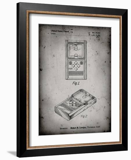 PP950-Faded Grey Mattel Electronic Basketball Game Patent Poster-Cole Borders-Framed Giclee Print