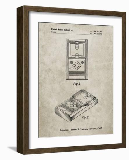 PP950-Sandstone Mattel Electronic Basketball Game Patent Poster-Cole Borders-Framed Giclee Print