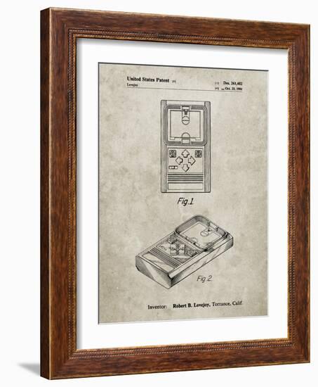 PP950-Sandstone Mattel Electronic Basketball Game Patent Poster-Cole Borders-Framed Giclee Print