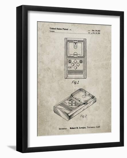 PP950-Sandstone Mattel Electronic Basketball Game Patent Poster-Cole Borders-Framed Giclee Print