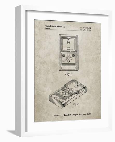 PP950-Sandstone Mattel Electronic Basketball Game Patent Poster-Cole Borders-Framed Giclee Print