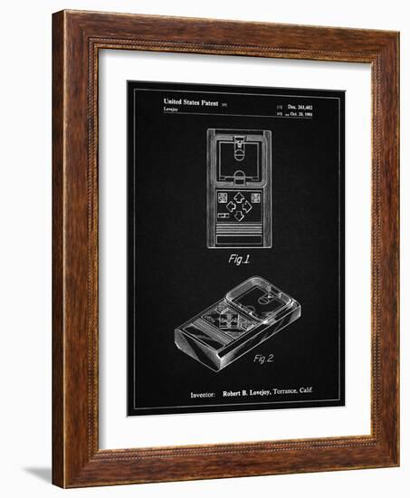 PP950-Vintage Black Mattel Electronic Basketball Game Patent Poster-Cole Borders-Framed Giclee Print