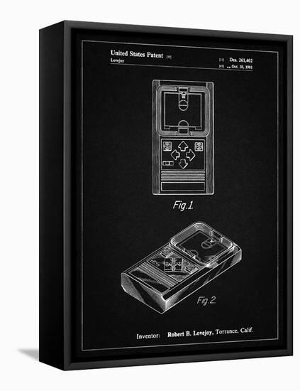 PP950-Vintage Black Mattel Electronic Basketball Game Patent Poster-Cole Borders-Framed Premier Image Canvas