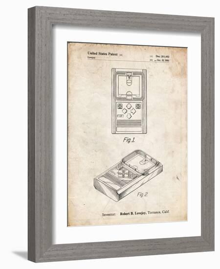 PP950-Vintage Parchment Mattel Electronic Basketball Game Patent Poster-Cole Borders-Framed Giclee Print