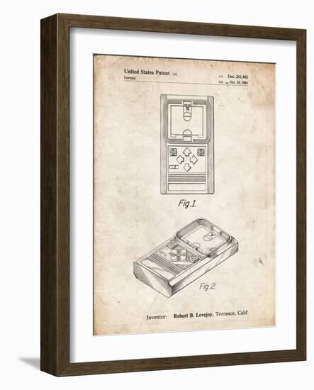 PP950-Vintage Parchment Mattel Electronic Basketball Game Patent Poster-Cole Borders-Framed Giclee Print