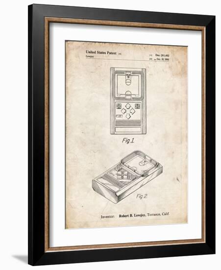 PP950-Vintage Parchment Mattel Electronic Basketball Game Patent Poster-Cole Borders-Framed Giclee Print