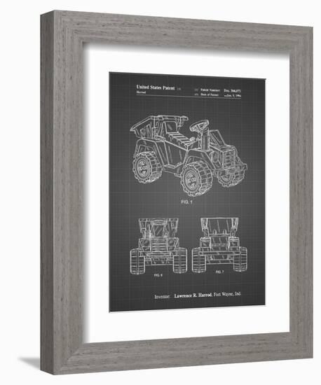 PP951-Black Grid Mattel Kids Dump Truck Patent Poster-Cole Borders-Framed Giclee Print