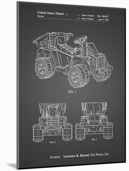 PP951-Black Grid Mattel Kids Dump Truck Patent Poster-Cole Borders-Mounted Giclee Print