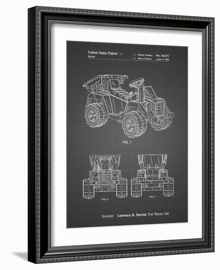 PP951-Black Grid Mattel Kids Dump Truck Patent Poster-Cole Borders-Framed Giclee Print