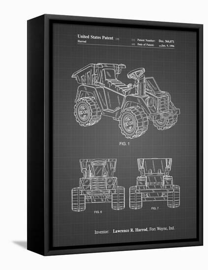 PP951-Black Grid Mattel Kids Dump Truck Patent Poster-Cole Borders-Framed Premier Image Canvas