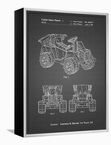 PP951-Black Grid Mattel Kids Dump Truck Patent Poster-Cole Borders-Framed Premier Image Canvas