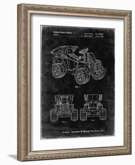 PP951-Black Grunge Mattel Kids Dump Truck Patent Poster-Cole Borders-Framed Giclee Print