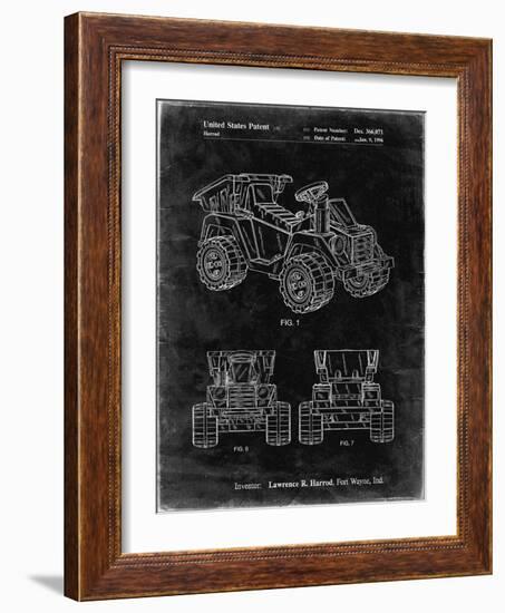 PP951-Black Grunge Mattel Kids Dump Truck Patent Poster-Cole Borders-Framed Giclee Print