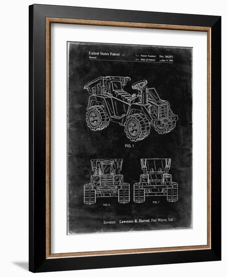 PP951-Black Grunge Mattel Kids Dump Truck Patent Poster-Cole Borders-Framed Giclee Print