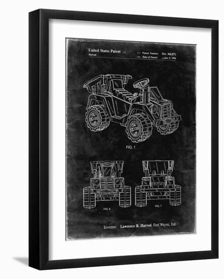 PP951-Black Grunge Mattel Kids Dump Truck Patent Poster-Cole Borders-Framed Giclee Print