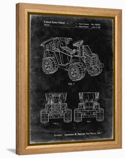 PP951-Black Grunge Mattel Kids Dump Truck Patent Poster-Cole Borders-Framed Premier Image Canvas