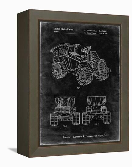 PP951-Black Grunge Mattel Kids Dump Truck Patent Poster-Cole Borders-Framed Premier Image Canvas