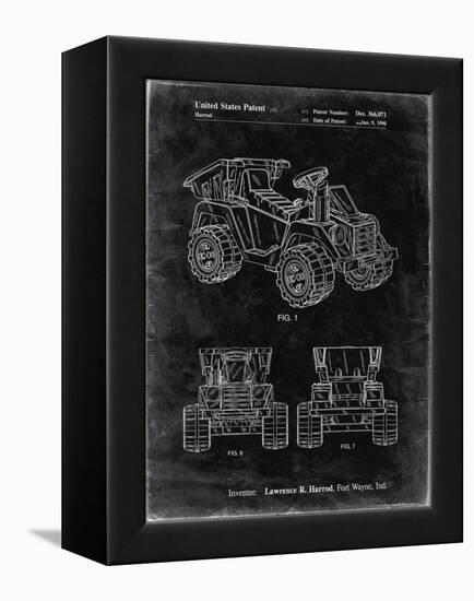 PP951-Black Grunge Mattel Kids Dump Truck Patent Poster-Cole Borders-Framed Premier Image Canvas