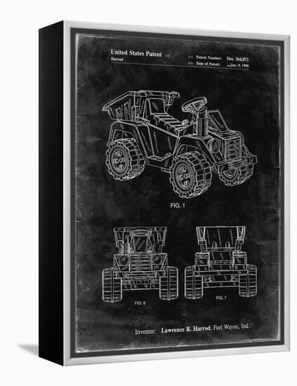 PP951-Black Grunge Mattel Kids Dump Truck Patent Poster-Cole Borders-Framed Premier Image Canvas