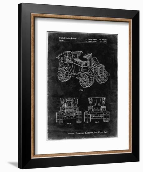 PP951-Black Grunge Mattel Kids Dump Truck Patent Poster-Cole Borders-Framed Giclee Print