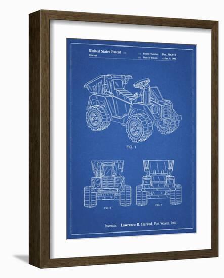 PP951-Blueprint Mattel Kids Dump Truck Patent Poster-Cole Borders-Framed Giclee Print