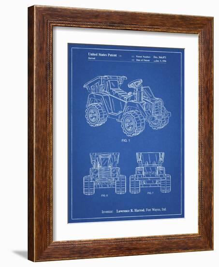 PP951-Blueprint Mattel Kids Dump Truck Patent Poster-Cole Borders-Framed Giclee Print