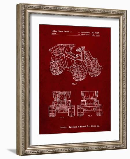 PP951-Burgundy Mattel Kids Dump Truck Patent Poster-Cole Borders-Framed Giclee Print