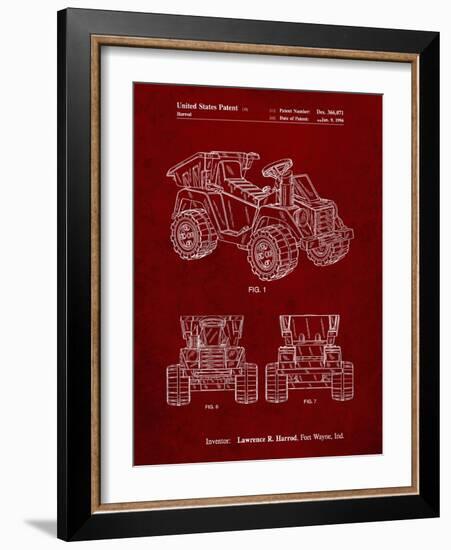 PP951-Burgundy Mattel Kids Dump Truck Patent Poster-Cole Borders-Framed Giclee Print