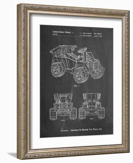 PP951-Chalkboard Mattel Kids Dump Truck Patent Poster-Cole Borders-Framed Giclee Print