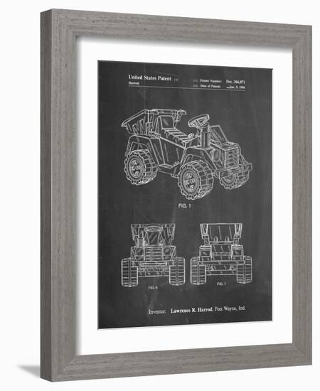 PP951-Chalkboard Mattel Kids Dump Truck Patent Poster-Cole Borders-Framed Giclee Print