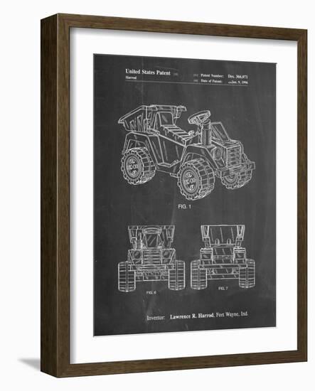 PP951-Chalkboard Mattel Kids Dump Truck Patent Poster-Cole Borders-Framed Giclee Print