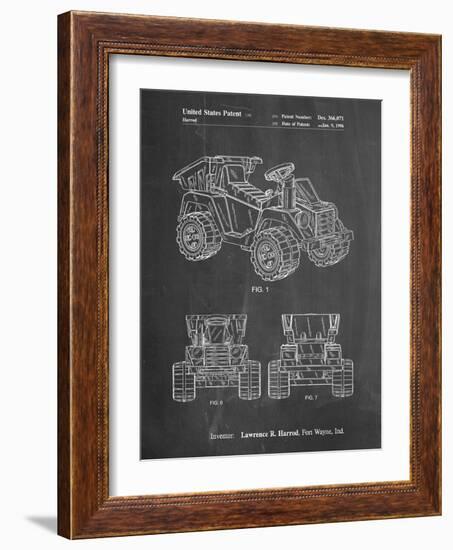 PP951-Chalkboard Mattel Kids Dump Truck Patent Poster-Cole Borders-Framed Giclee Print