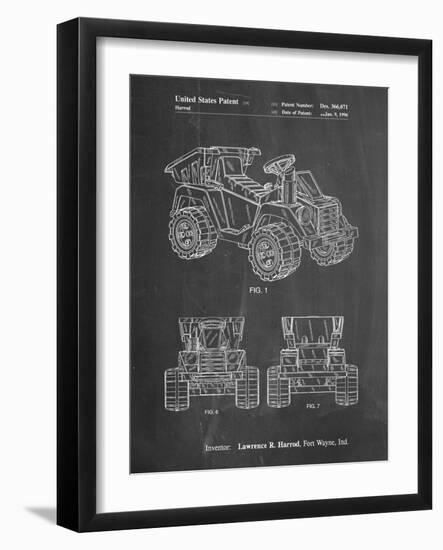 PP951-Chalkboard Mattel Kids Dump Truck Patent Poster-Cole Borders-Framed Giclee Print