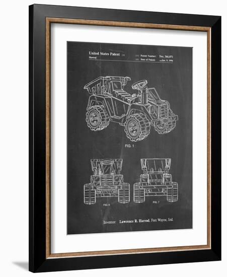 PP951-Chalkboard Mattel Kids Dump Truck Patent Poster-Cole Borders-Framed Giclee Print