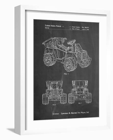 PP951-Chalkboard Mattel Kids Dump Truck Patent Poster-Cole Borders-Framed Giclee Print