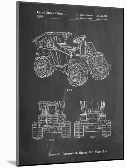 PP951-Chalkboard Mattel Kids Dump Truck Patent Poster-Cole Borders-Mounted Giclee Print