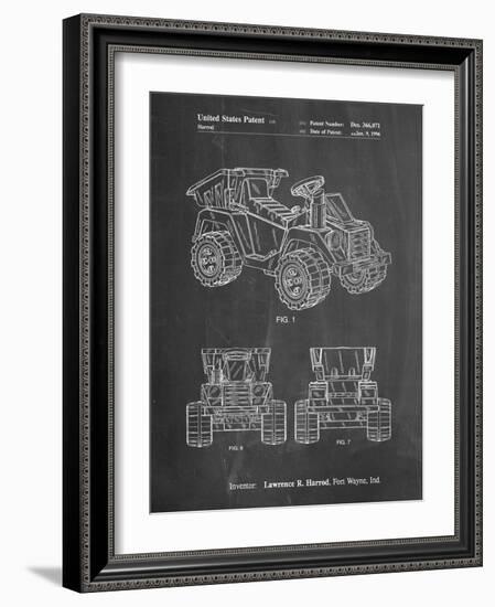 PP951-Chalkboard Mattel Kids Dump Truck Patent Poster-Cole Borders-Framed Giclee Print