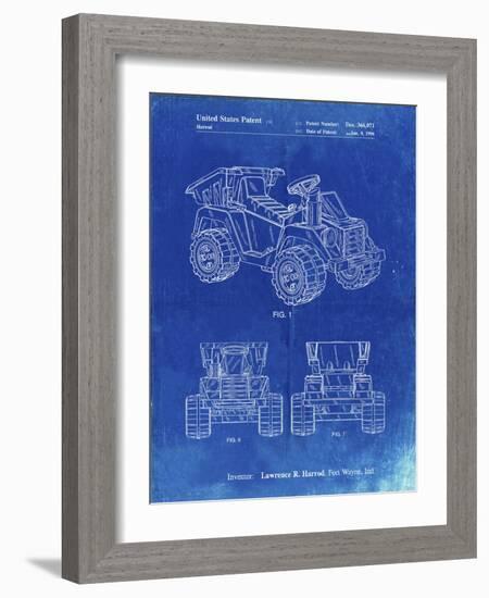 PP951-Faded Blueprint Mattel Kids Dump Truck Patent Poster-Cole Borders-Framed Giclee Print