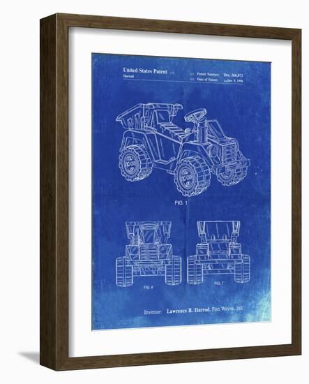 PP951-Faded Blueprint Mattel Kids Dump Truck Patent Poster-Cole Borders-Framed Giclee Print